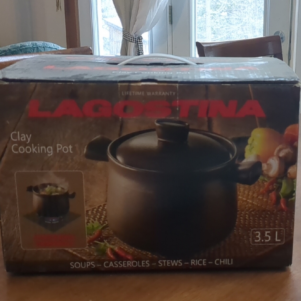 LAGOSTINA Clay Cooking Pot - Dark Brown